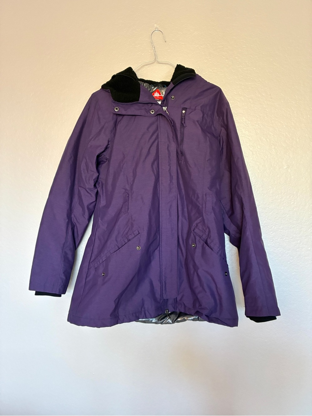 Columbia Omni Heat Snow Ski Snowboard Jacket Purple Black Hooded Winter Coat M